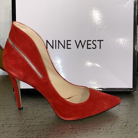 ❤️Nine West Felycia Red Genuine Suede Pumps - Picture 3 of 11